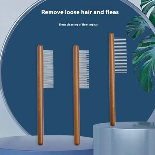 Pettival Wooden Detail Comb for Doodles & Curly Coats – Gentle Daily Grooming Brush