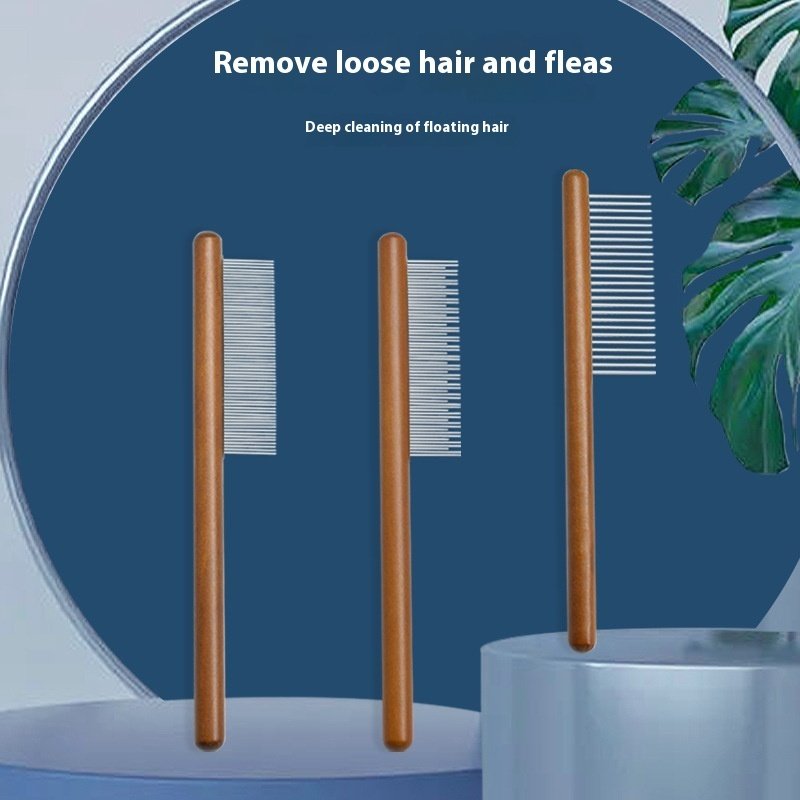 Pettival Wooden Detail Comb for Doodles & Curly Coats – Gentle Daily Grooming Brush